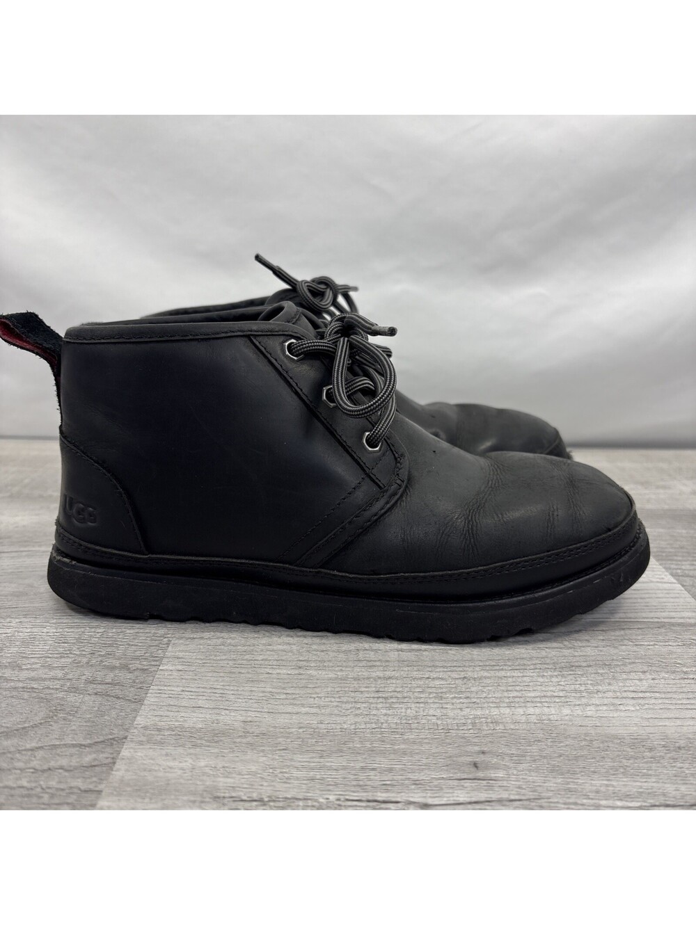 UGG Neumel Weather II Waterproof Black Leather Chukka Boots Size US 8 Men